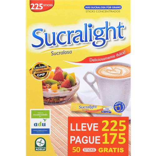 Edulcorante SUCRALIGHT lleve 225 pague 175 sticks