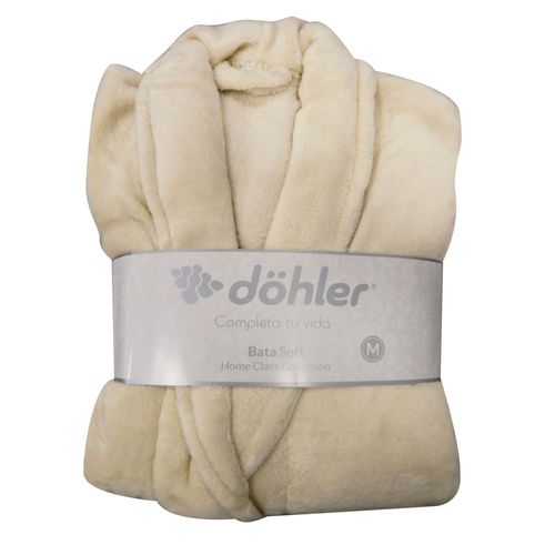 Bata de baño DOHLER en velour azul piedra talle G