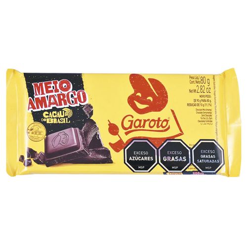 Chocolate GAROTO Semiamargo 80 g