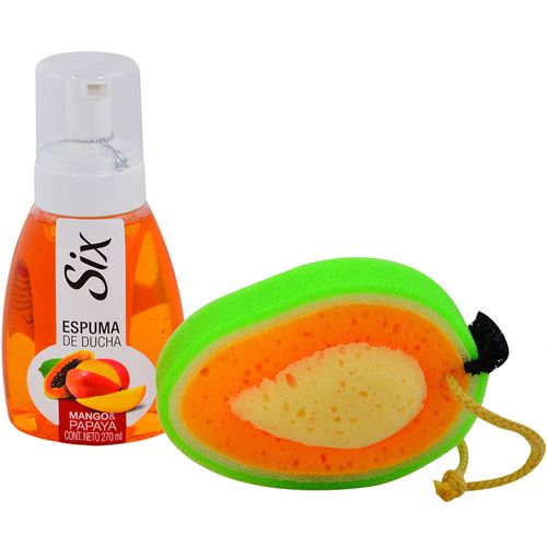 Pack Six papaya espuma 270ml + esponja
