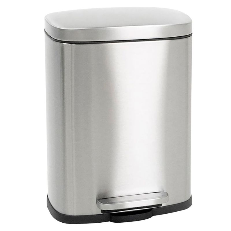 Papelera-con-pedal-5-L-rectangular-HOME-21x20xh29-cm-Acero-Inoxidable-0