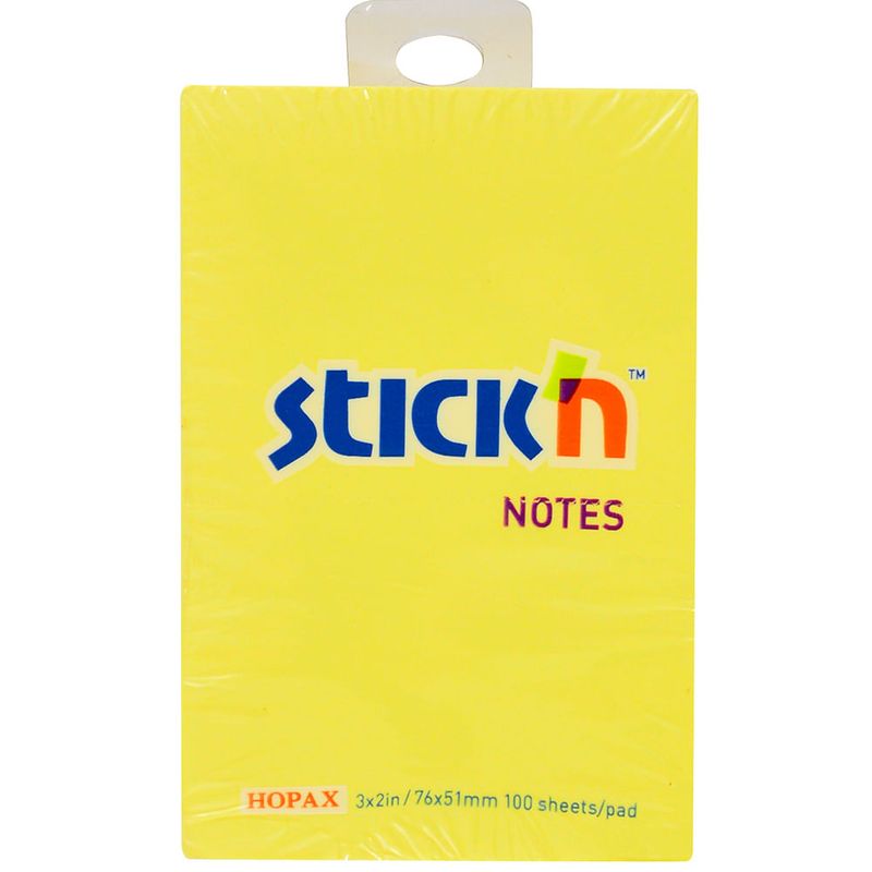 Notas-autoadhesivas-STICK-76-x-51-mm-amarillo-con-percha-0