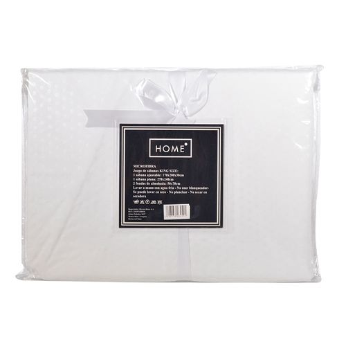 Juego de sábanas HOME king size en microfibra Blanco
