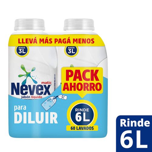 Pack x2 detergente líquido NEVEX para diluir 500cc con dto.