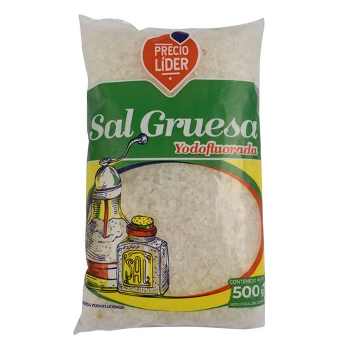 Sal gruesa PRECIO LIDER yodada fluorada 500 g