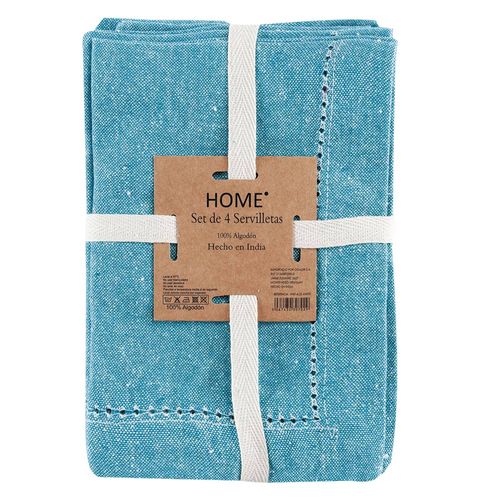 Set x 4 servilletas 40x40 cm azul