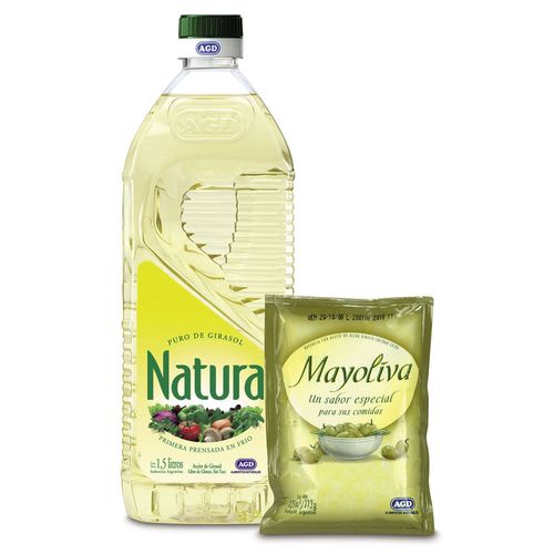 Aceite girasol NATURA 1,5 L + Mayoliva 125 c