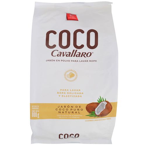 Detergente en polvo coco CAVALLARO ropa delicada 800 g