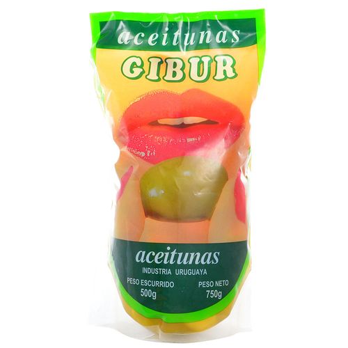 Aceitunas verdes GIBUR con carozo 500 g