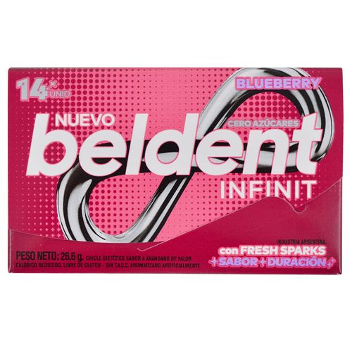 Chicle BELDENT Infinit blueberry 14 un.