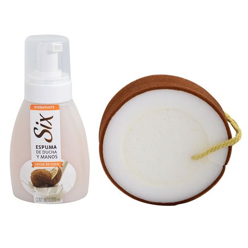 Pack SIX leche de coco espuma 270 ml + esponja