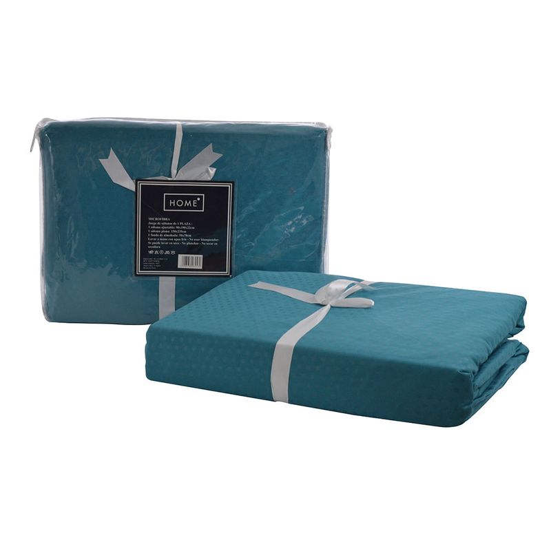 Juego-de-sabanas-1-plaza-en-microfibra-Azul-petroleo-0