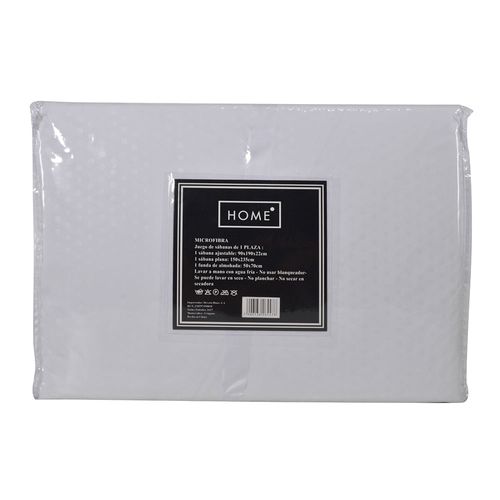 Juego de sábanas 1 plaza en microfibra Blanco