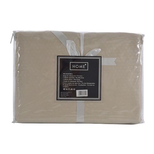 Juego de sábanas 1 plaza en microfibra Beige