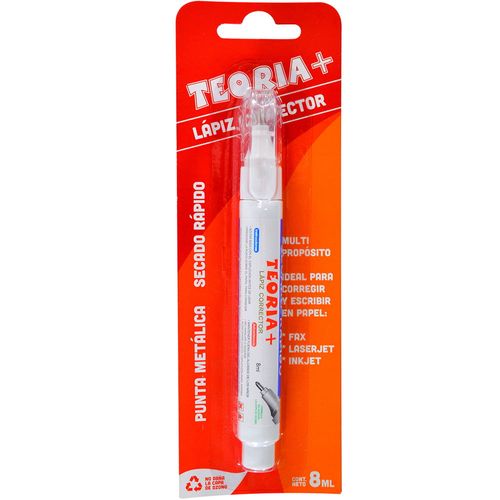 Lápiz corrector TEORIA+ punta metal 8 ml redondo