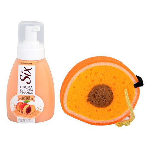 Pack SIX durazno espuma 270 ml + esponja