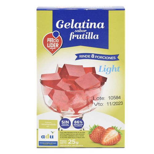 Gelatina PRECIO LÍDER frutilla light 8 porciones