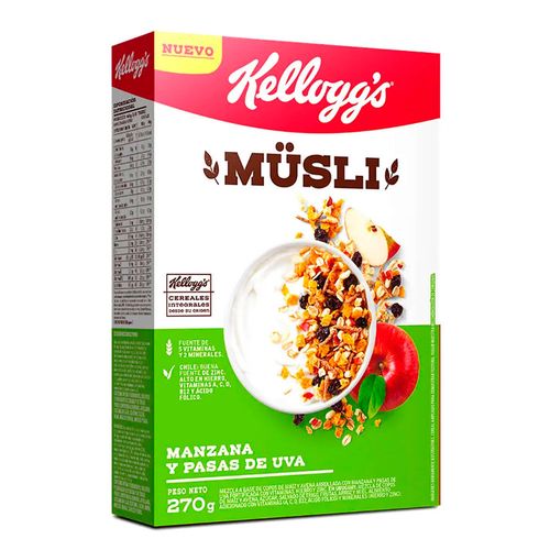 Cereal musli KELLOGG'S manzana y pasas de uva 270 g