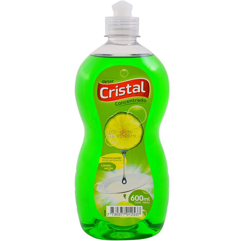 Detergente-liquido-lavavajilla-CRISTAL-concentrado-limon-verde-600-ml-0