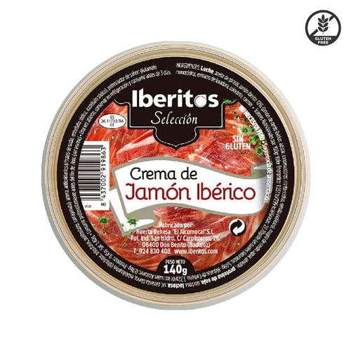 Crema jamón ibérico IBERITOS sin gluten 140 g