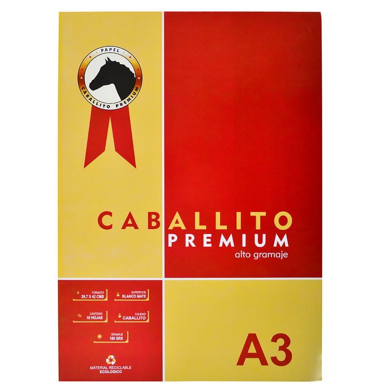 Block-dibujo-A3-CABALLITO-Premium-10-hojas-180g-0