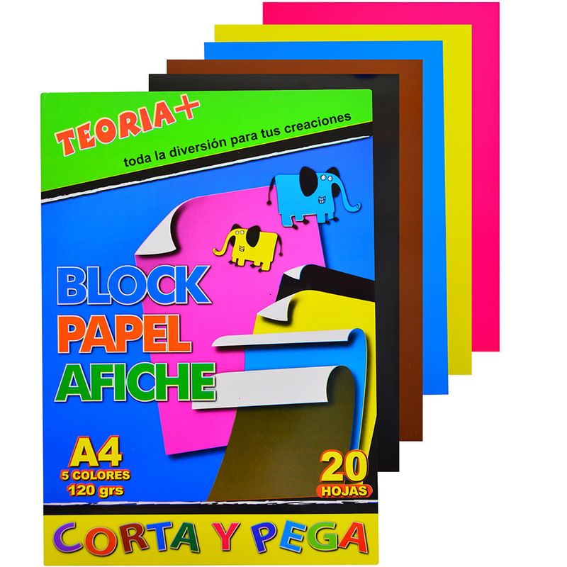 Block-papel-afiche-TEORIA--20-hojas-de-colores-A4-120g-0