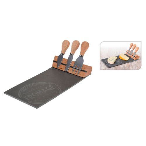 Set de tabla con utensilios para cortar queso