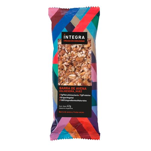 Barra de avena-almendra y nuez INTEGRA 42 g