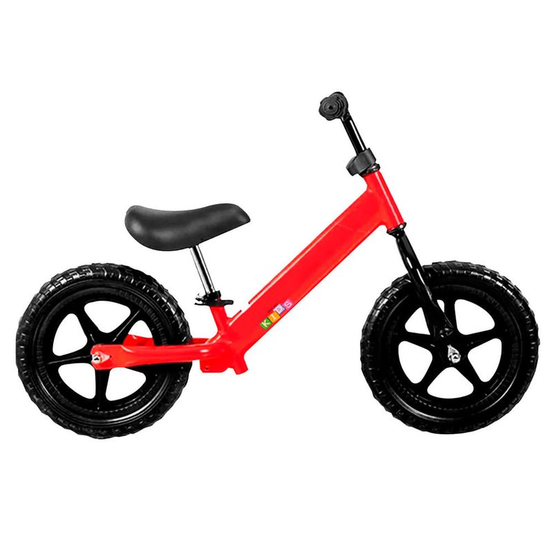 Bicicleta-metalica-roja-sin-pedales-0