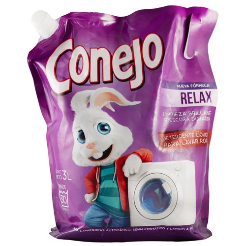 Detergente liquido para ropa CONEJO relax 3 L