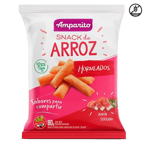 Snack de arroz AMPARITO sin glúten jamón 80 g