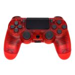 Joystick-LEDSTAR-Ps4-Inalambrico-Transparente-Rojo-0