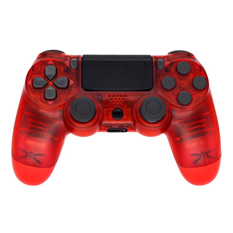 Joystick-LEDSTAR-Ps4-Inalambrico-Transparente-Rojo-0