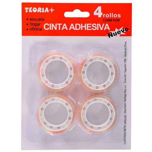 Cinta adhesiva TEORIA+ 12 mm x 9 m x 4