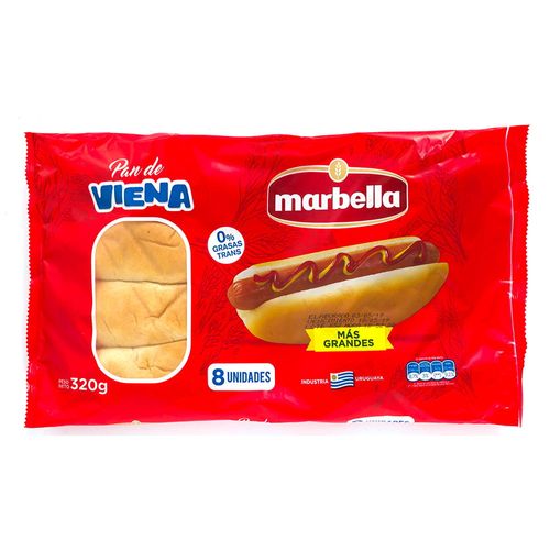 Pan de viena MARBELLA x 8 un paquete 320 g