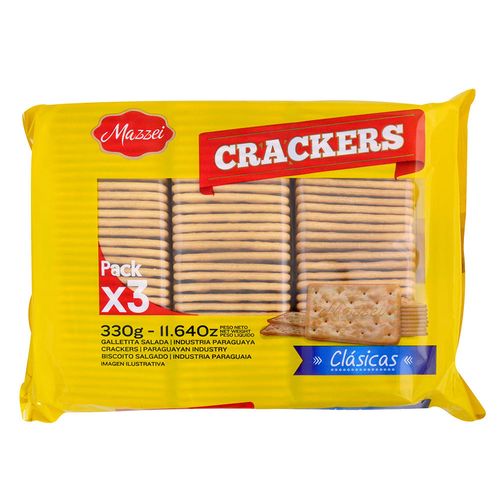 Galletas Mazzei crackers clasica tripack 330 g