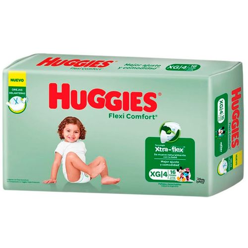 Pañales HUGGIES Flex Comfort Maxi XG  16 un.