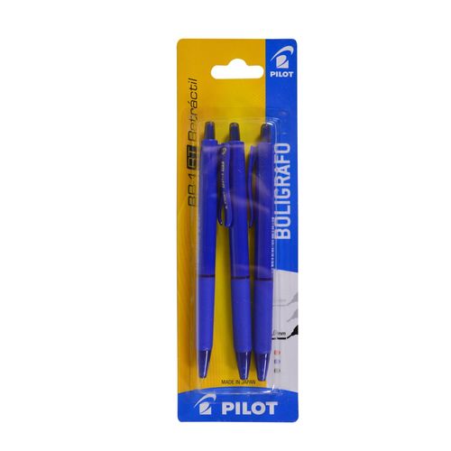 Bolígrafo PILOT retráctil 3un. azules