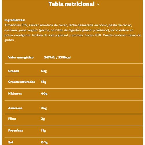 Turrón EL ALMENDRO confitura almendras con choco 75 g