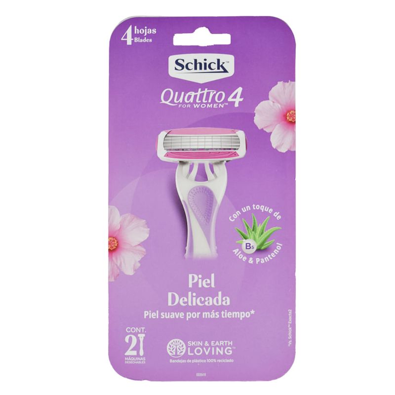 Maquina-afeitar-SCHICK-Quattro-women-piel-delicada-x2-unidades-1