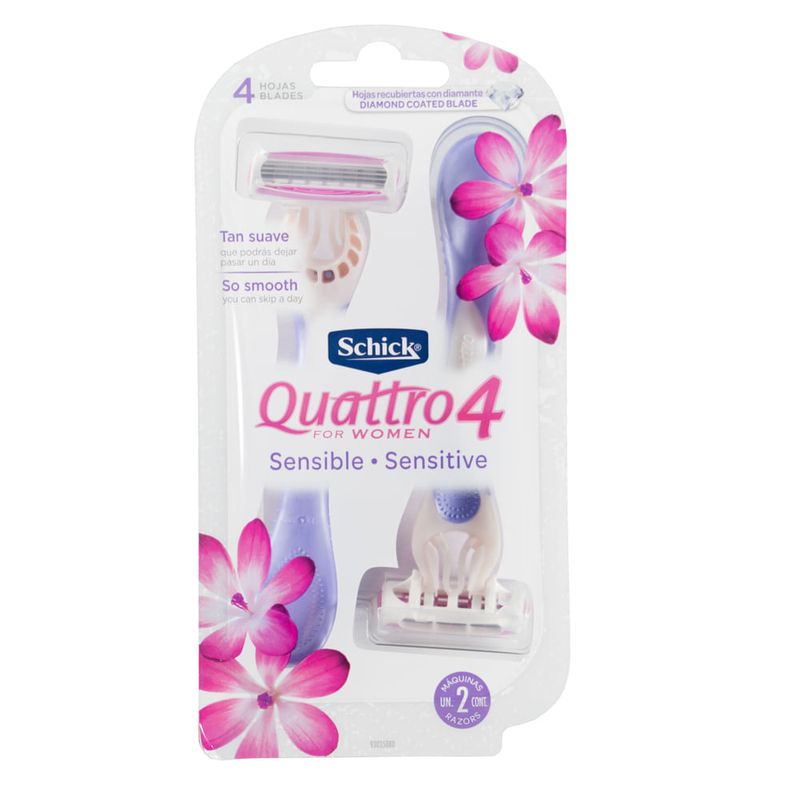 Maquina-afeitar-SCHICK-Quattro-women-piel-delicada-x2-unidades-0