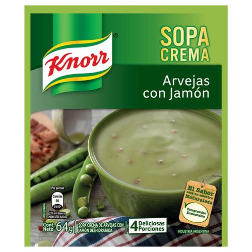 Sopa crema arvejas jamón KNORR 64 g