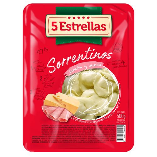 Sorrentinos 5 ESTRELLAS jamón y queso 500 g