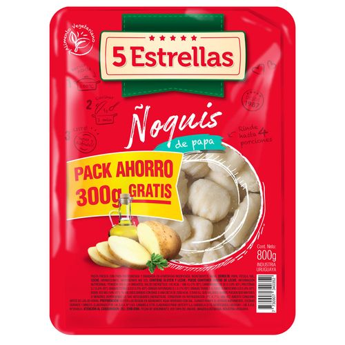 Ñoquis de papa 5 ESTRELLAS 800 g