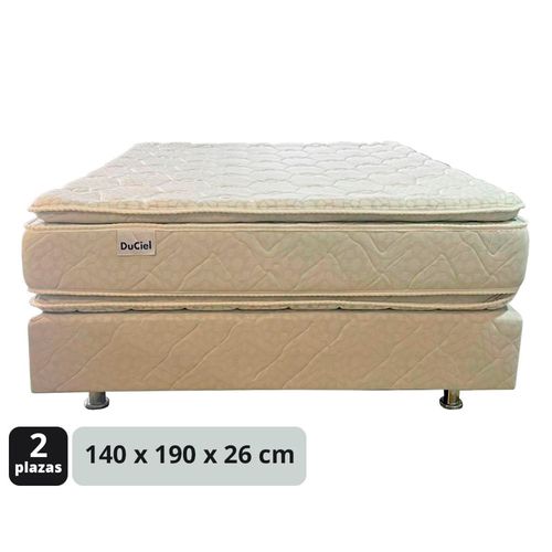 Conjunto de sommier Daphne 2 plazas  doble pillow 140x190x26cm