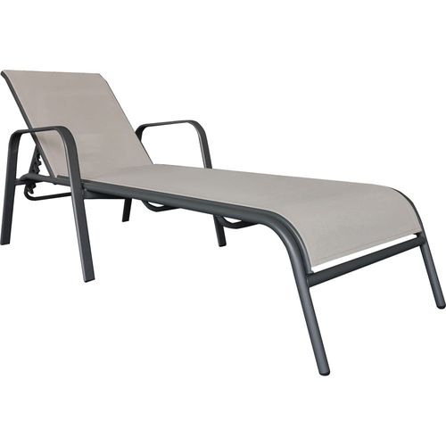 Reposera en acero y textilina 194x64x32 cm