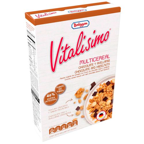 Cereal VITALISIMO Multicereal Avellanas y Chocolate 450 g