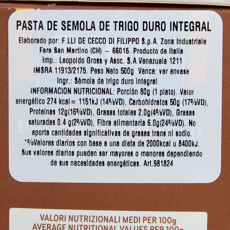 Fideos-DE-CECCO-Penne-Rigate-Integrali-500-g-0