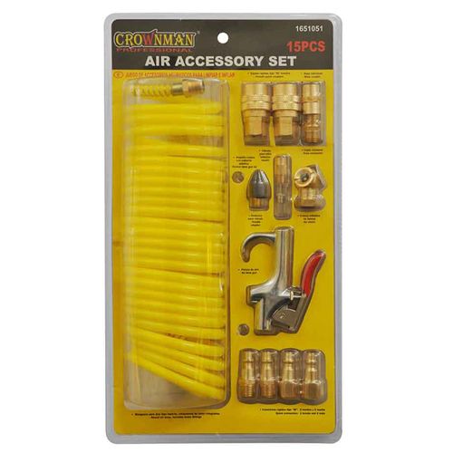 KIT para compresor CROWNMAN 15 pzas con mango