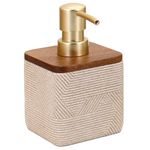 Dispensador-de-jabon-en-poliresina-beige-con-detalle-en-madera-0